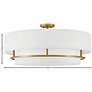 Hinkley Graham 30" Wide Lacquered Brass Metal Ceiling Light