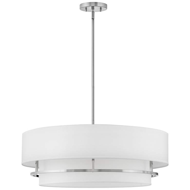 Image 4 Hinkley Graham 30" Wide Nickel and White Glass Ceiling Light more views