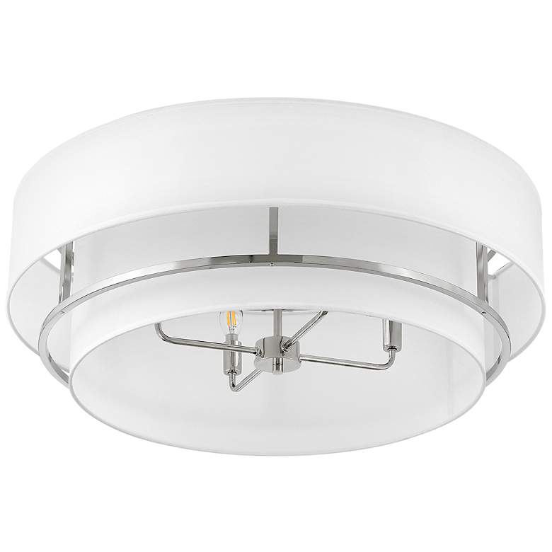Image 5 Hinkley Graham 30" Wide Nickel and White Glass Ceiling Light more views