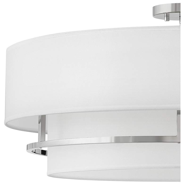Image 7 Hinkley Graham 30" Wide Nickel and White Glass Ceiling Light more views