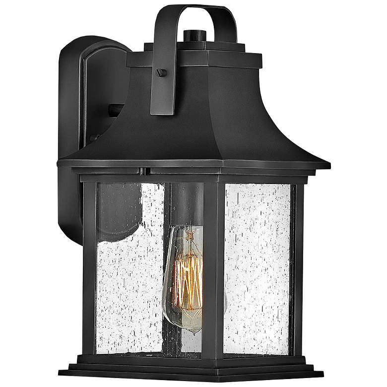 Image 1 Hinkley Grant 13 3/4" High Textured Black Outdoor Wall Light