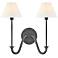 Hinkley Greta 15 1/2"H Blackened Brass 2-Light Wall Sconce