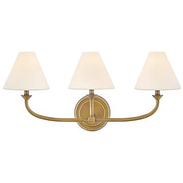 Hinkley Greta 24" Wide Heritage Brass 3-Light Bath Light