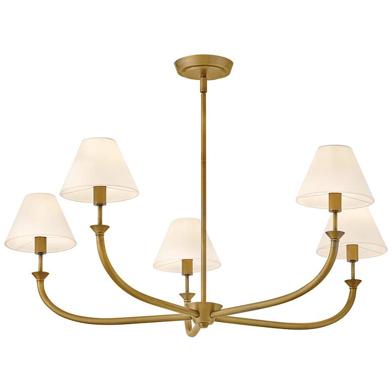 Image 3 Hinkley Greta 36" Wide Heritage Brass 5-Light Chandelier more views
