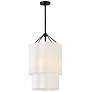 1_Hinkley Gwen 16" Wide Black Pendant Light with Linen Shade