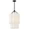 Hinkley Gwen 16" Wide Black Pendant Light with Linen Shade