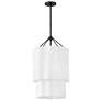 2_Hinkley Gwen 16" Wide Black Pendant Light with Linen Shade more views