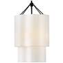 5_Hinkley Gwen 16" Wide Black Pendant Light with Linen Shade more views