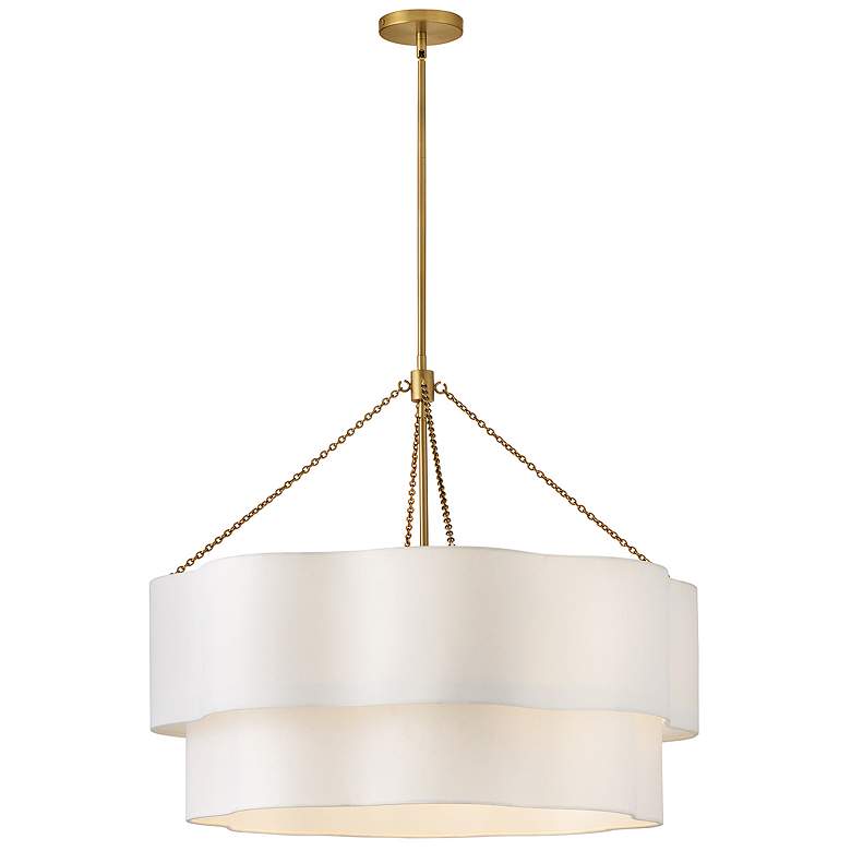 Image 1 Hinkley Gwen 32" Wide Lacquered Brass 2-Tier Drum Chandelier