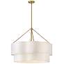 1_Hinkley Gwen 32" Wide Lacquered Brass 2-Tier Drum Chandelier