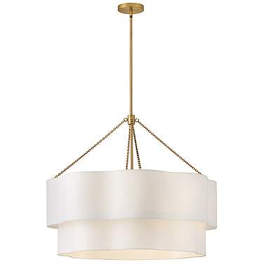 Hinkley Gwen 32" Wide Lacquered Brass 2-Tier Drum Chandelier