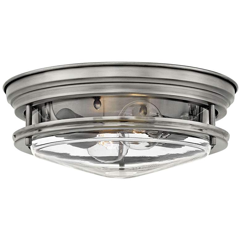 Image 2 Hinkley Hadley 12" Wide Antique Nickel 2-Light Ceiling Light