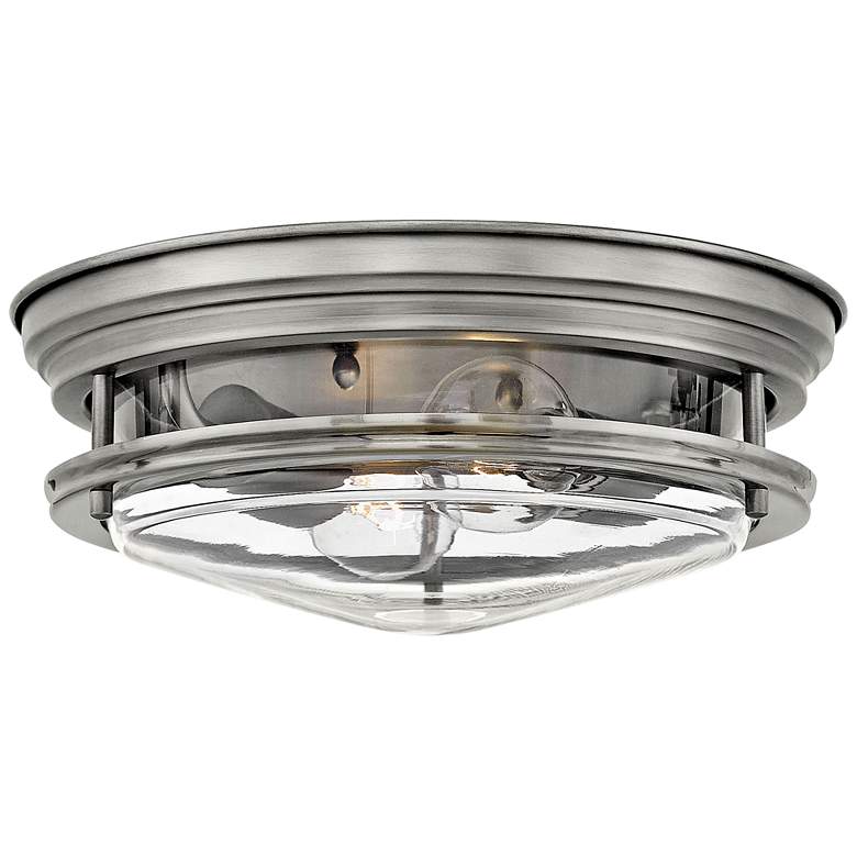 Image 2 Hinkley Hadley 12 inch Wide Antique Nickel 2-Light Ceiling Light