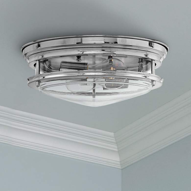 Image 1 Hinkley Hadley 12" Wide Modern Chrome 2-Light Ceiling Light