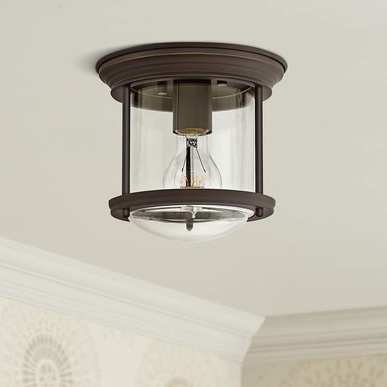 Image 1 Hinkley Hadley 7 3/4 inch Wide Oil Rubbed Bronze Ceiling Light