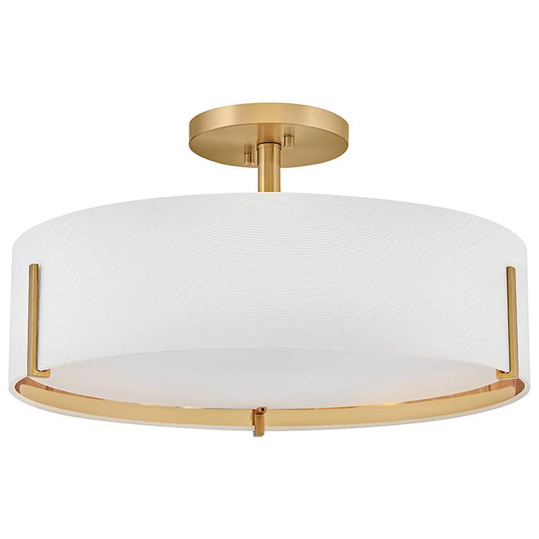 Image 5 Hinkley Halle 19 1/2"W Lacquered Brass Drum Ceiling Light more views