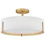 5_Hinkley Halle 19 1/2"W Lacquered Brass Drum Ceiling Light more views