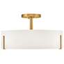 7_Hinkley Halle 19 1/2"W Lacquered Brass Drum Ceiling Light more views