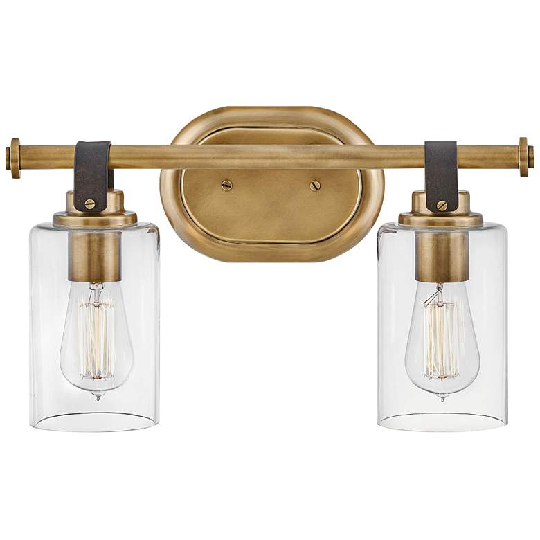 Image 1 Hinkley Halstead 16" Wide Heritage Brass 2-Light Bath Light