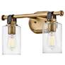 3_Hinkley Halstead 16" Wide Heritage Brass 2-Light Bath Light more views