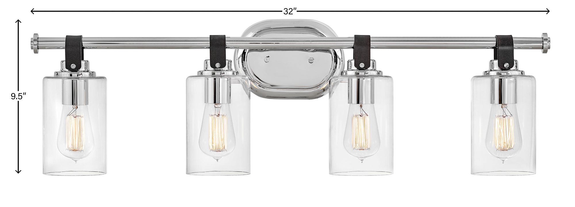 Hinkley Halstead 32" Wide Chrome 4-Light Vanity Bath Light