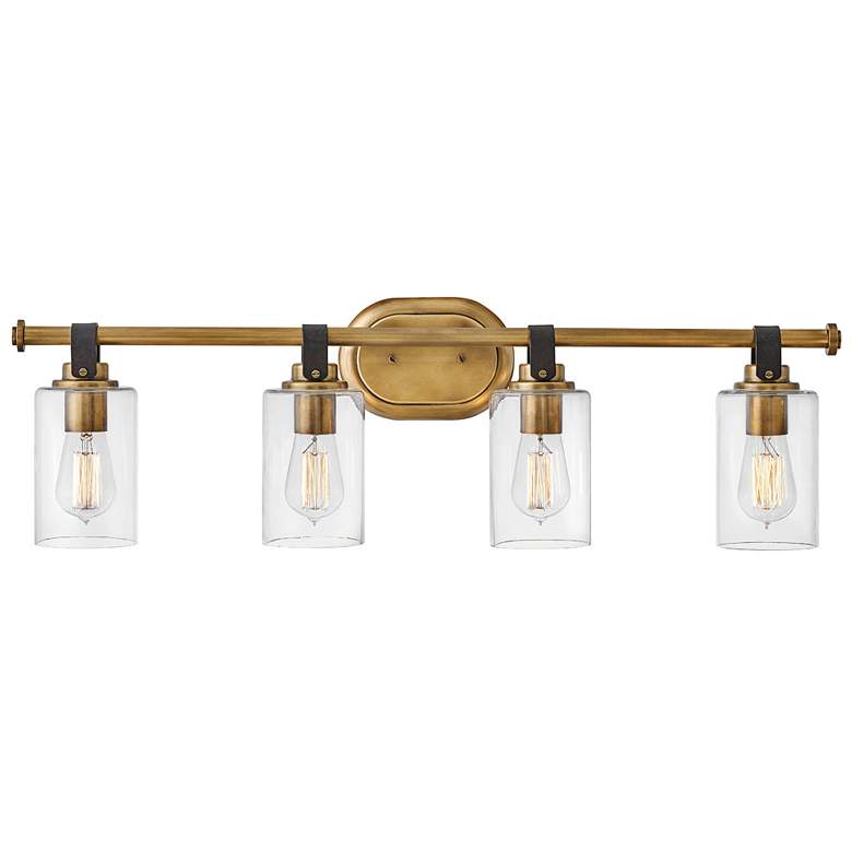 Image 1 Hinkley Halstead 32" Wide Heritage Brass 4-Light Bath Light