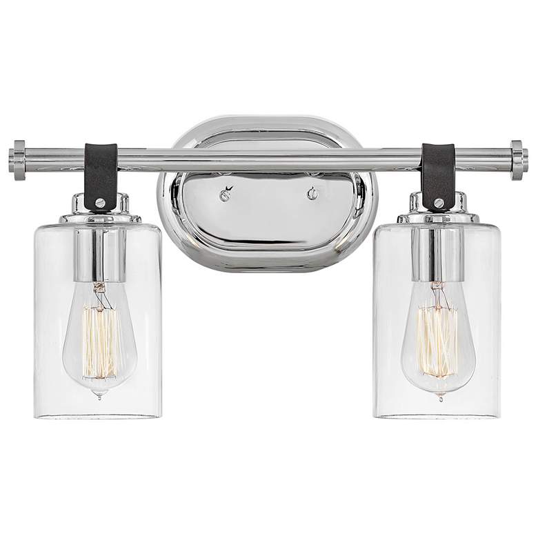 Image 1 Hinkley Halstead 9 1/2" High Chrome 2-Light Wall Sconce