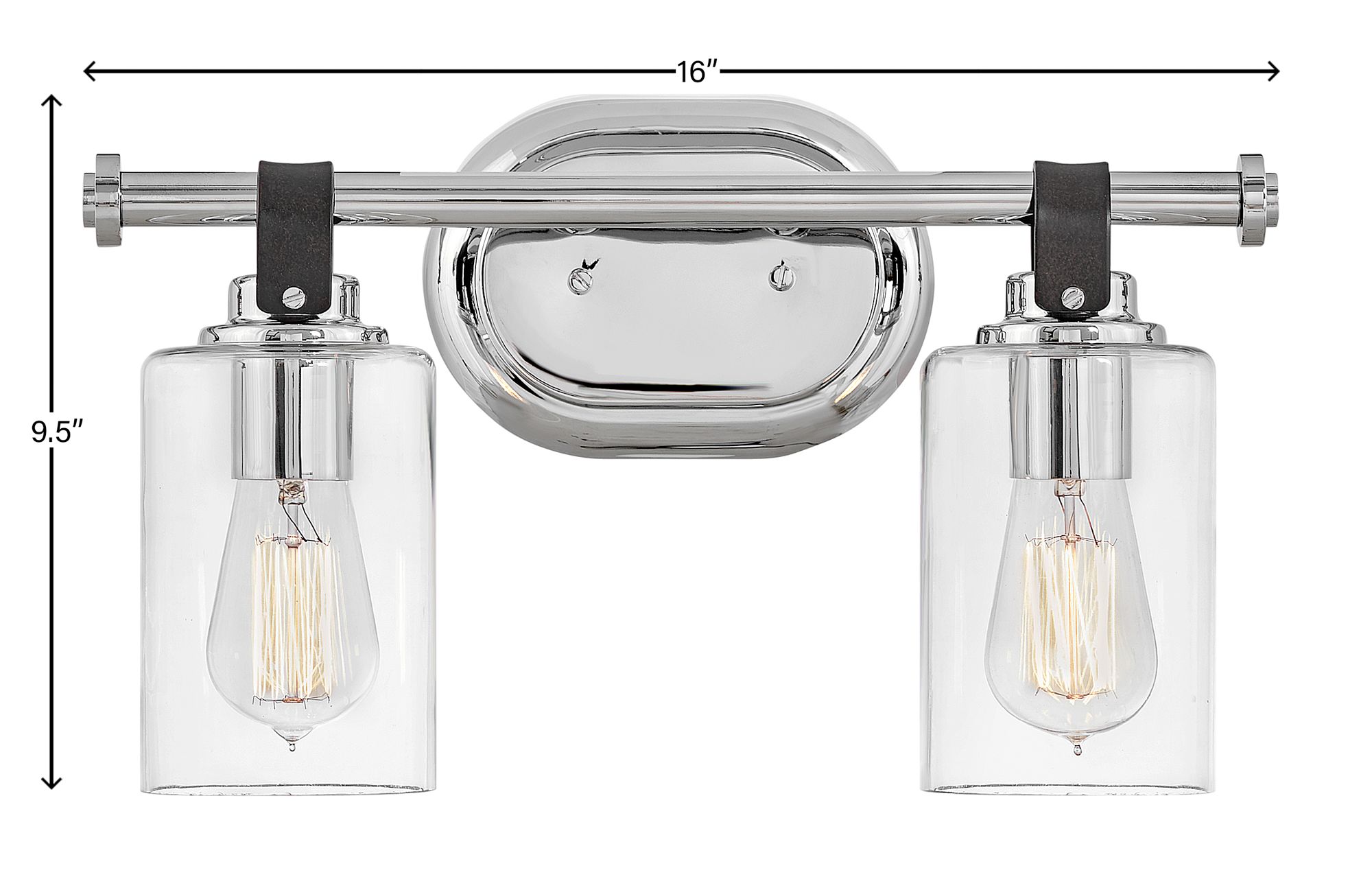 Hinkley Halstead 9 1/2" High Chrome 2-Light Wall Sconce