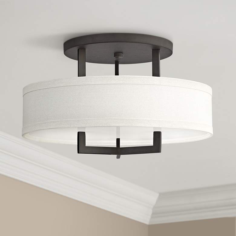 Image 1 Hinkley Hampton 20" Wide Buckeye Bronze Drum Shade Ceiling Light