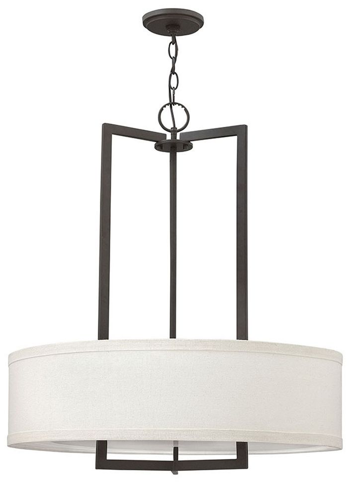Image Hinkley Hampton 26" Wide Modern LED Bronze and White Shade Chandelier