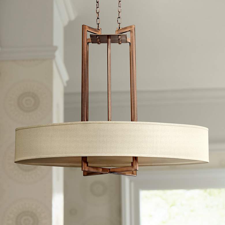 Image 2 Hinkley Hampton 40 inch Wide Modern Linen Drum Shade Pendant Light