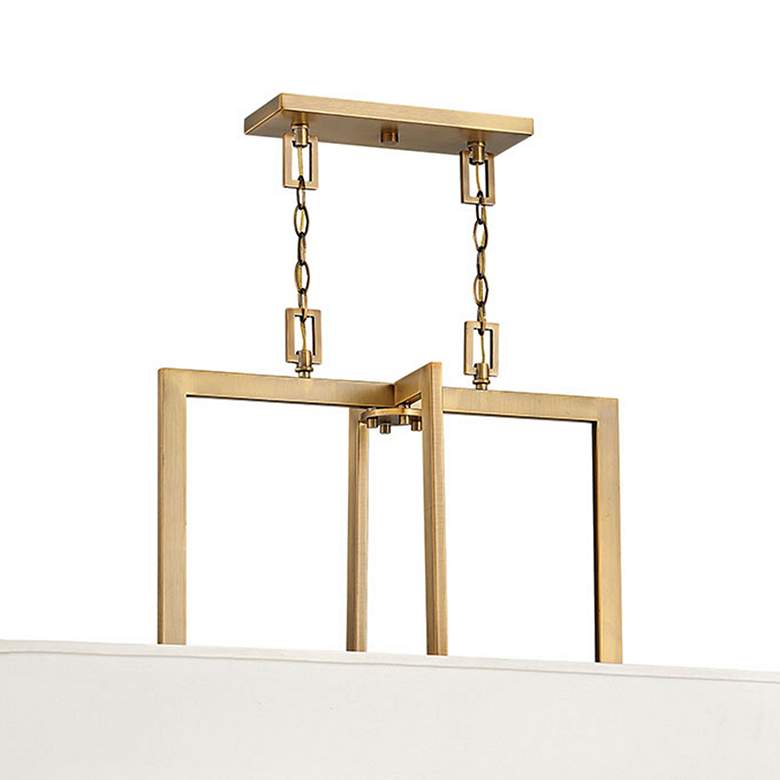 Image 2 Hinkley Hampton 42" Wide 4-Light Linen and Bronze Linear Chandelier more views