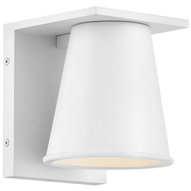Image 1 Hinkley Hans 6 1/4 inchH Textured White LED Outdoor Wall Light