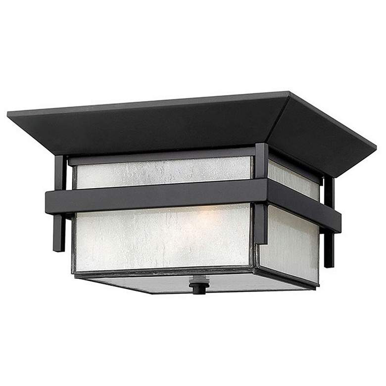 Image 1 Hinkley Harbor 12 1/4"W Satin Black Outdoor Ceiling Light