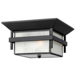 Hinkley Harbor 12 1/4"W Satin Black Outdoor Ceiling Light