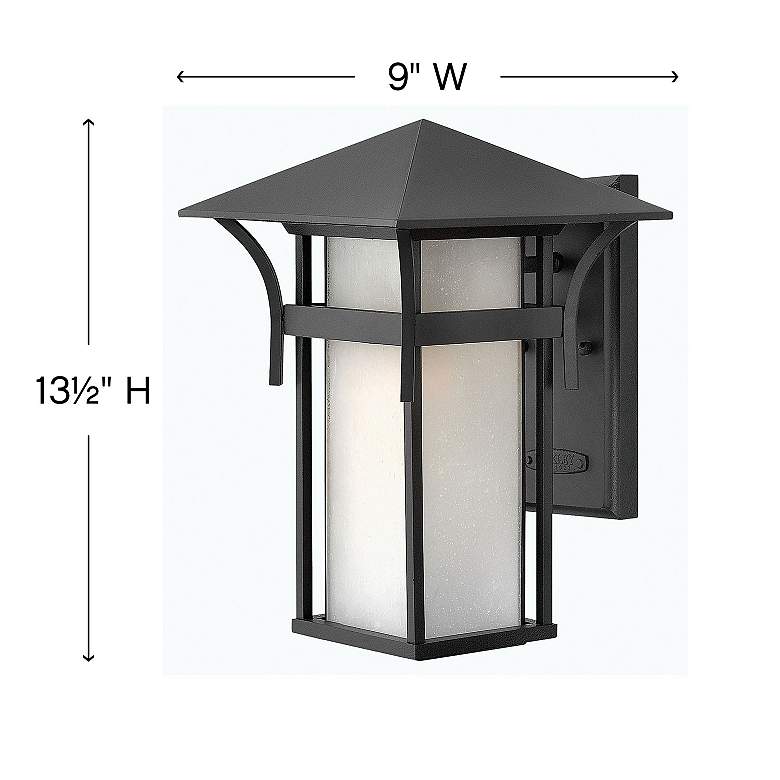 Image 3 Hinkley Harbor 13 1/2" High Satin Black Outdoor Wall Light more views