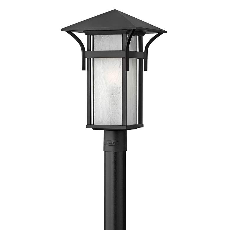 Image 4 Hinkley Harbor 19 1/2" Mission Satin Black Outdoor Post Mount Light more views