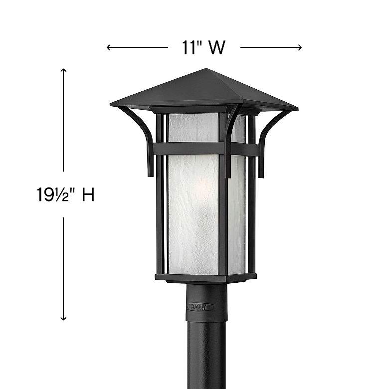Image 5 Hinkley Harbor 19 1/2" Mission Satin Black Outdoor Post Mount Light more views