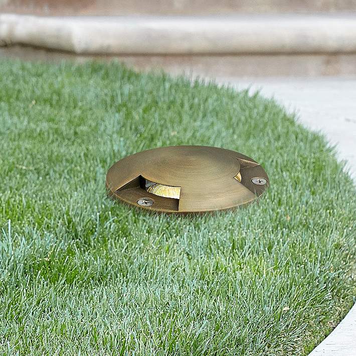 Low-Voltage 20-Watt Matte Bronze Hardy Island Directional Top Cast Brass Well Light Low-Voltage 20-Watt Matte Bronze Hardy Island Directional Top Cast Brass Well Light