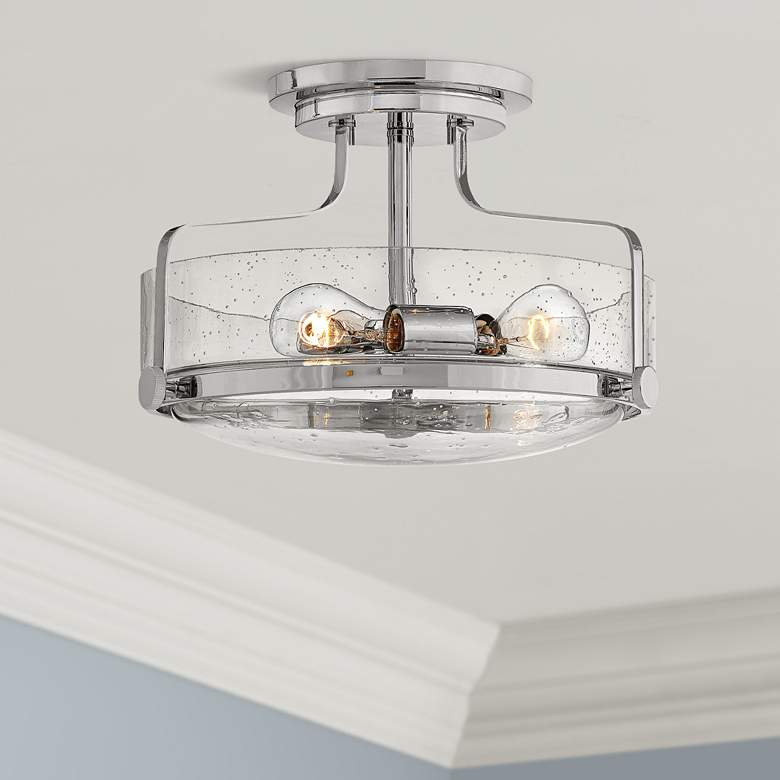 Image 1 Hinkley Harper 14 1/2" Chrome and Clear Glass 3-Light Ceiling Light