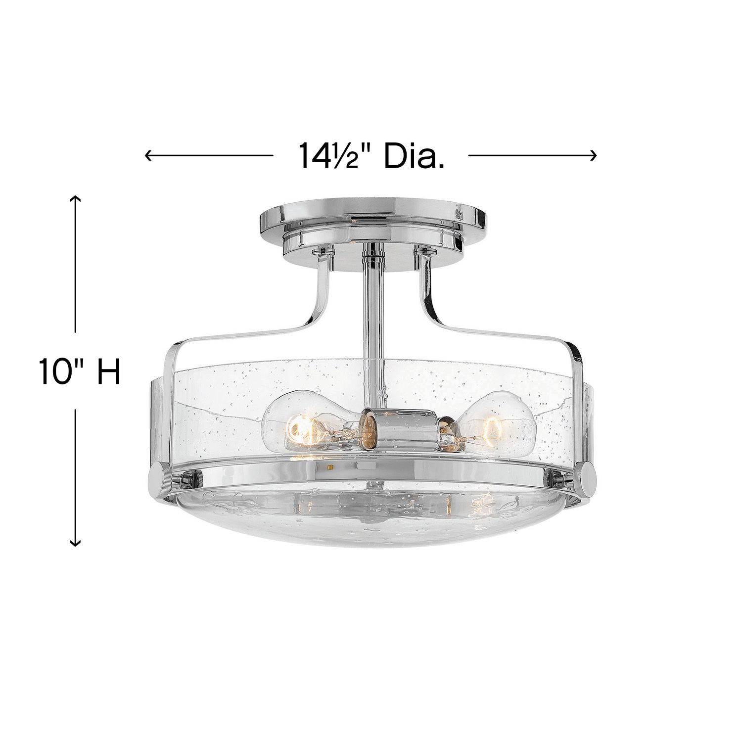 Image 5 Hinkley Harper 14 1/2" Chrome and Clear Glass 3-Light Ceiling Light more views