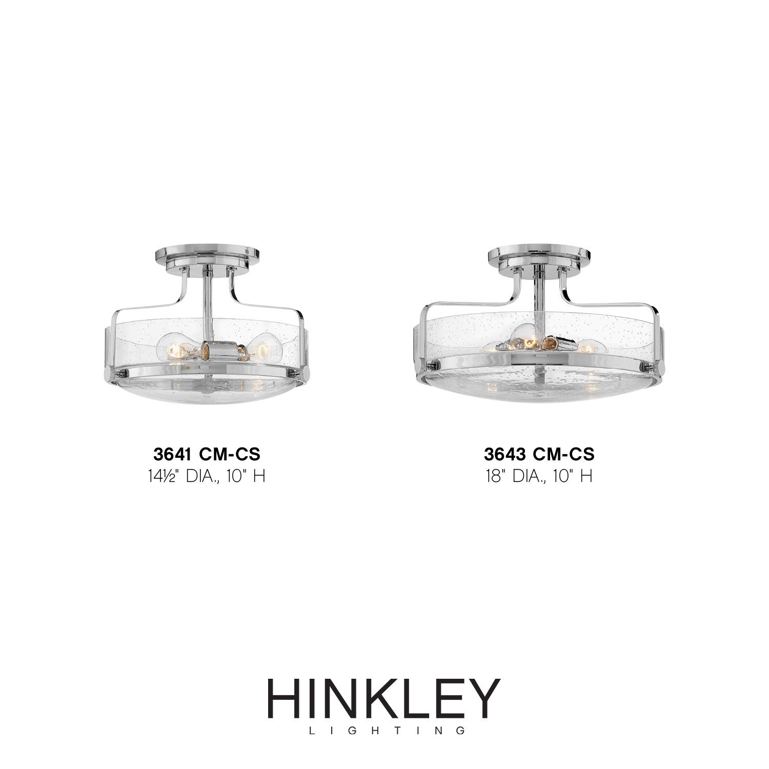 Image 7 Hinkley Harper 14 1/2" Chrome and Clear Glass 3-Light Ceiling Light more views