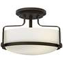1_Hinkley Harper 14 1/2" Oil Rubbed Bronze and Opal Glass Ceiling Light