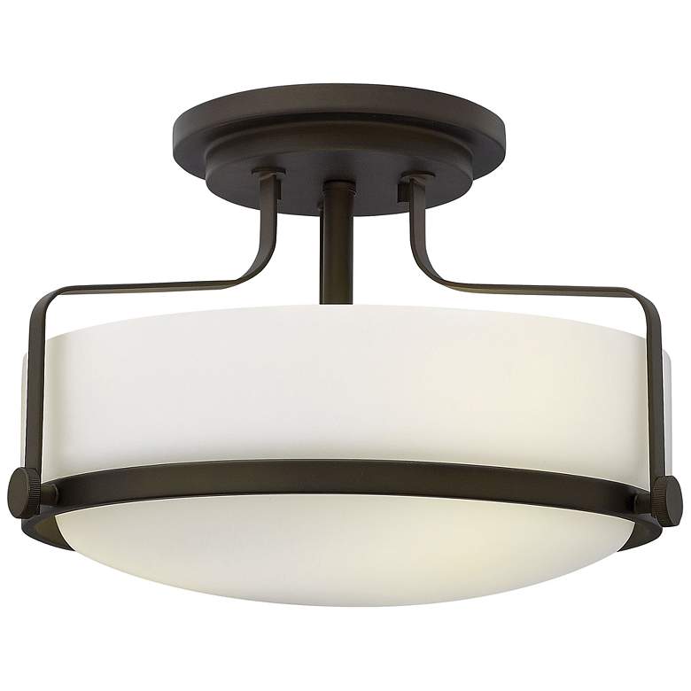 Image 2 Hinkley Harper 14 1/2" Oil Rubbed Bronze and Opal Glass Ceiling Light more views