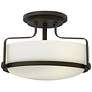 2_Hinkley Harper 14 1/2" Oil Rubbed Bronze and Opal Glass Ceiling Light more views