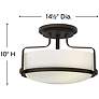 4_Hinkley Harper 14 1/2" Oil Rubbed Bronze and Opal Glass Ceiling Light more views