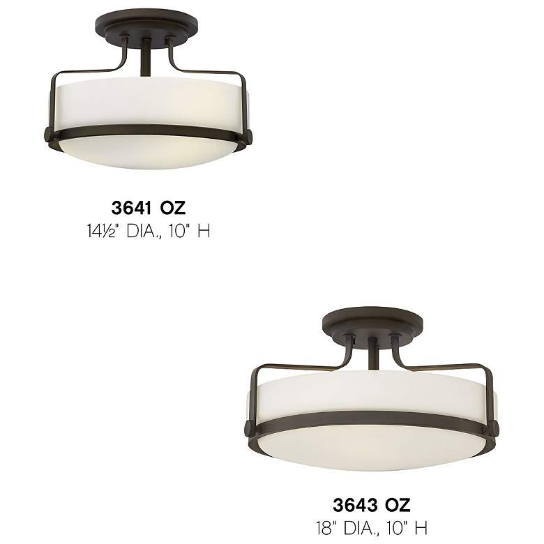 Image 6 Hinkley Harper 14 1/2" Oil Rubbed Bronze and Opal Glass Ceiling Light more views