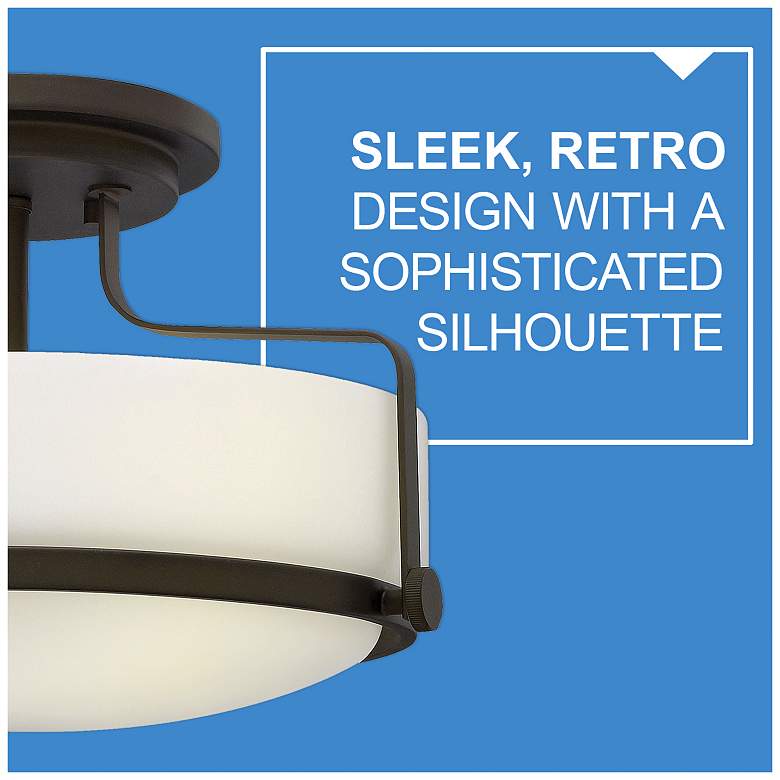 Image 7 Hinkley Harper 14 1/2" Oil Rubbed Bronze and Opal Glass Ceiling Light more views