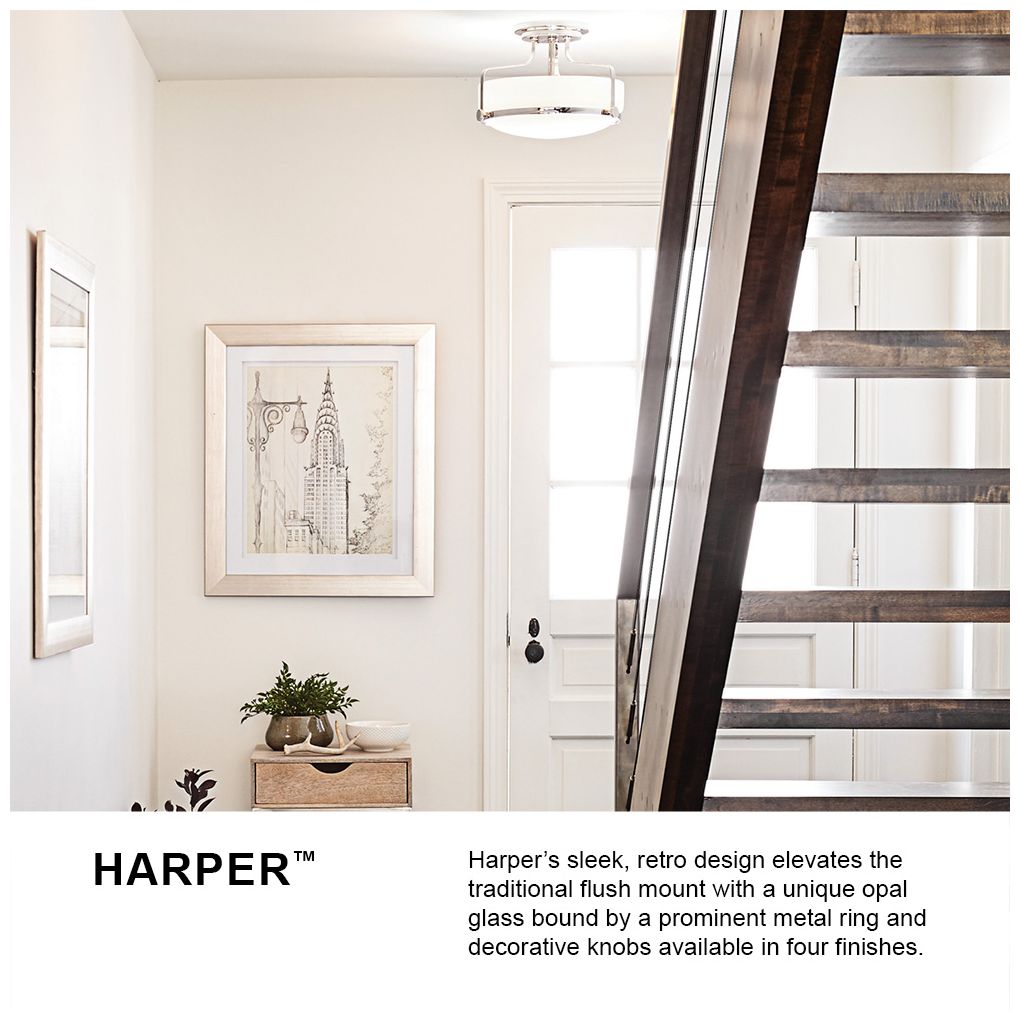 Hinkley Harper 14 1/2" Oil Rubbed Bronze and Opal Glass Ceiling Light