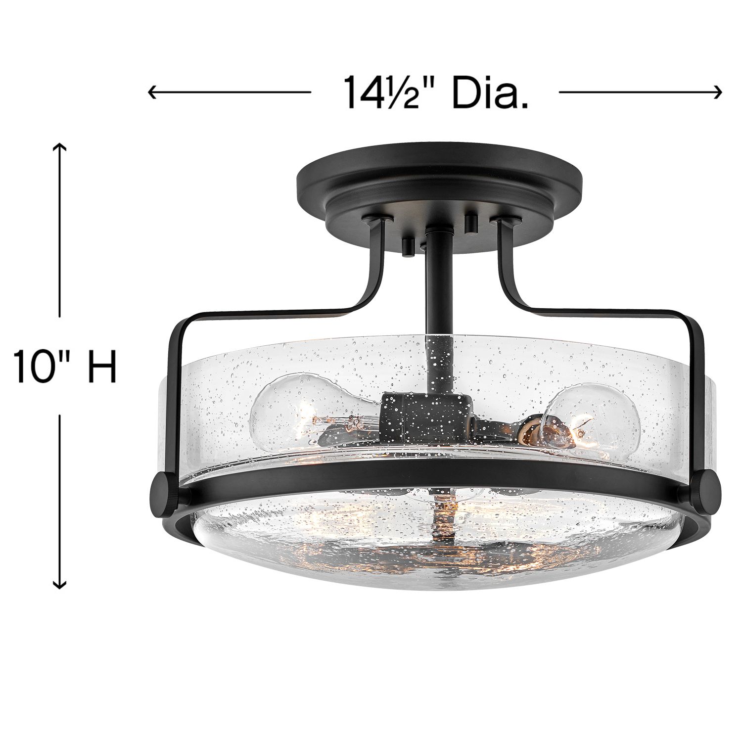 Image 5 Hinkley Harper 14 1/2" Wide Black 3-Light Ceiling Light more views